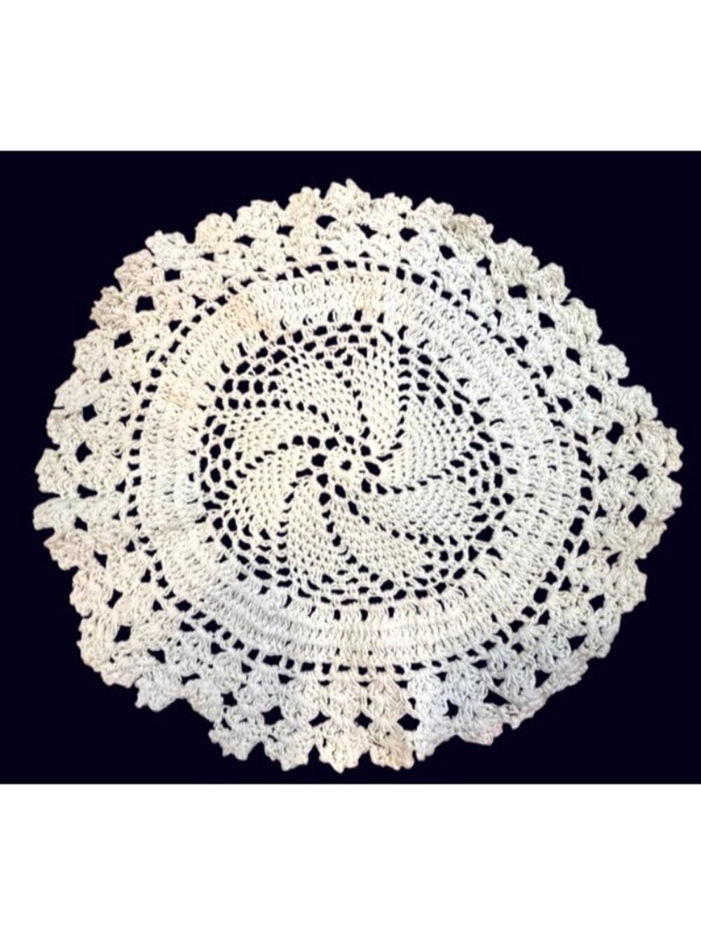 Vintage Crochet Doily 9.5” Cream Lace Handmade Cottagecore Granny Chic - Picture 2 of 2